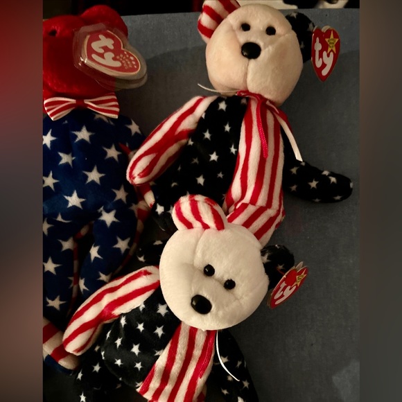 Lot Of 6 Patriotic TY Beanie Babies Bears And Lefty the Donkey. - Picture 6 of 10